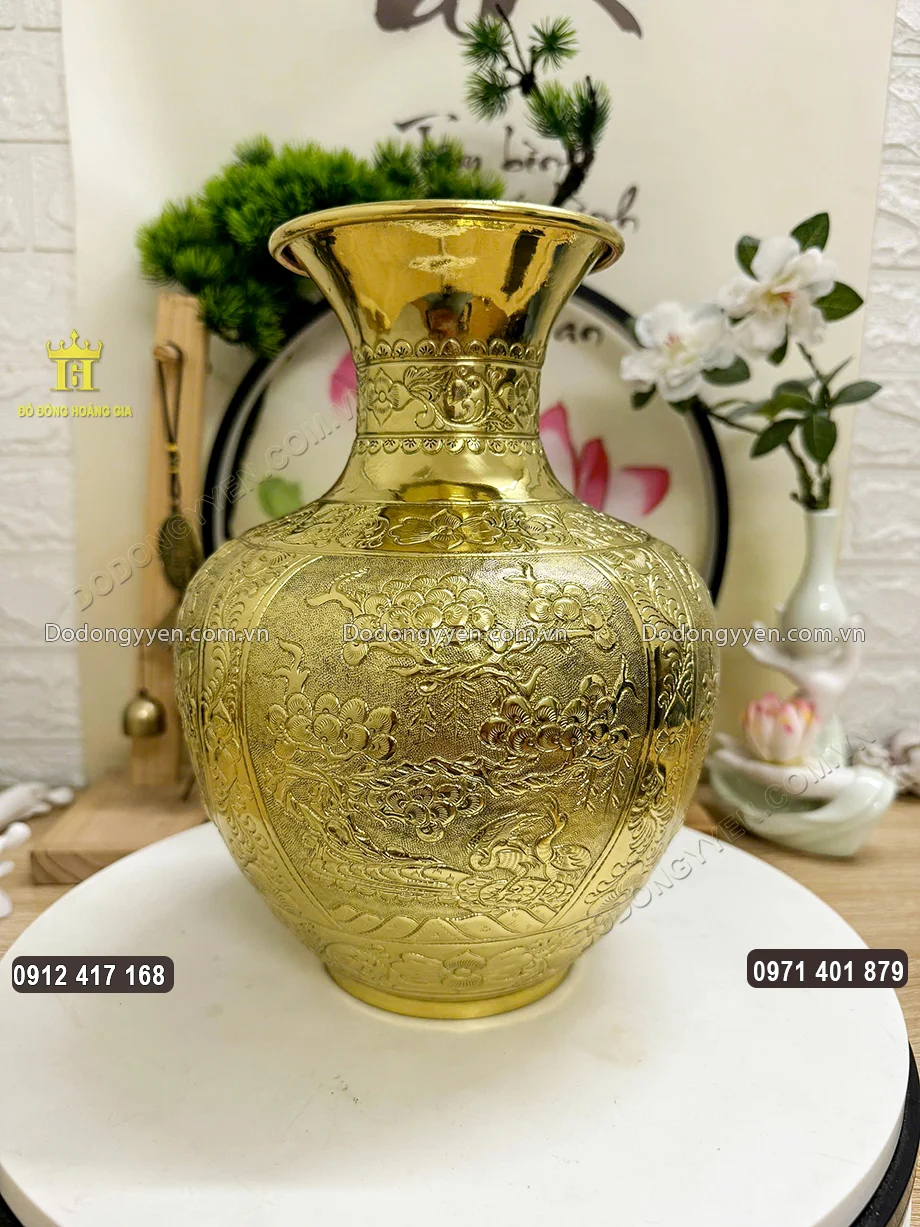 Bình Hút Tài Lộc Tứ Quý Xuân Hạ Thu Đông Mạ Vàng 24K